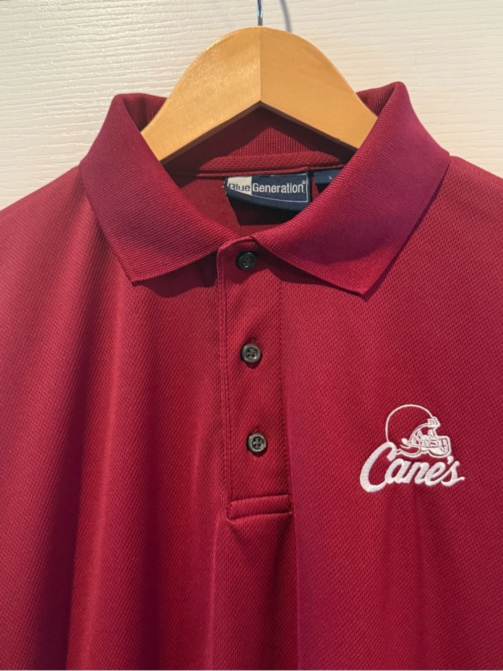 Raising Cane's Maroon Manager Polo Shirt Football Mauve Large New w/o Tags Rare